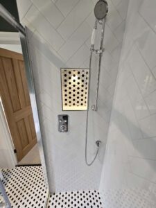 bathroom plumbing shower installed wet-room