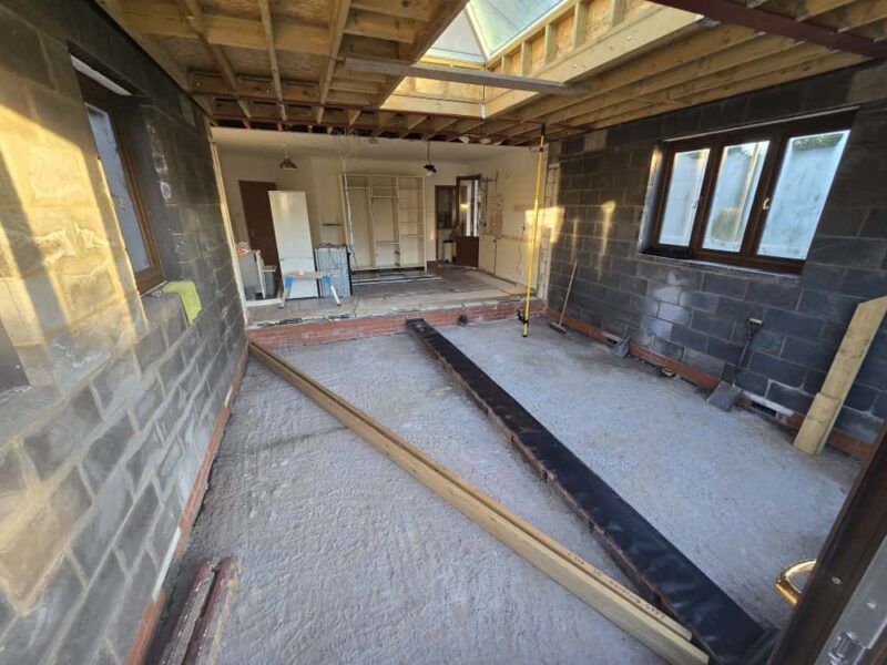 blockwork and joists