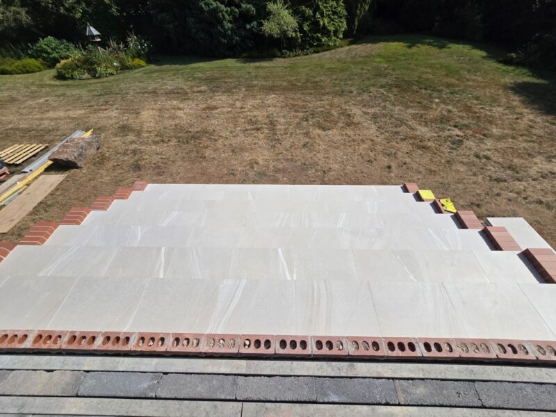 aerial view of steps installed