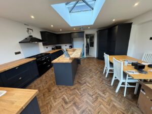 lantern skylight flat roof extension build somerset